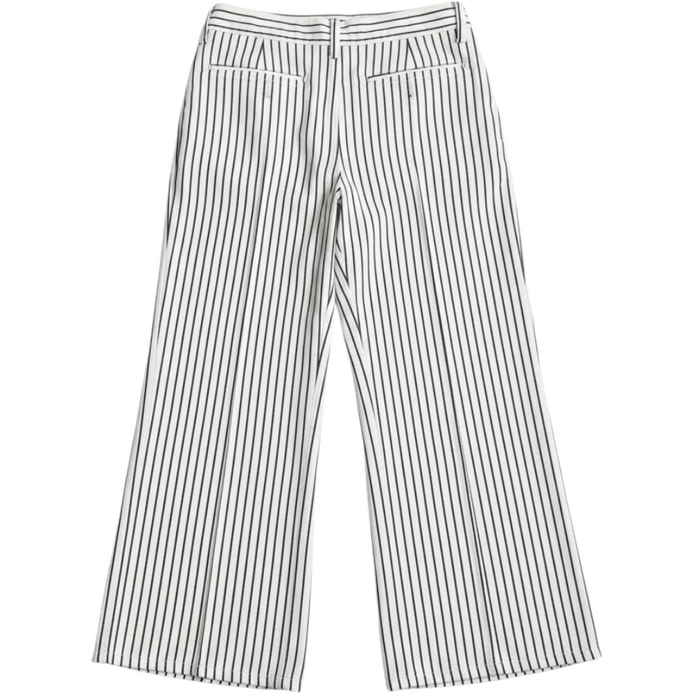 Gap Baggy Mid Rise Jeans Womens 31/12R Cream Navy Striped Wide Leg Denim - Picture 5 of 5